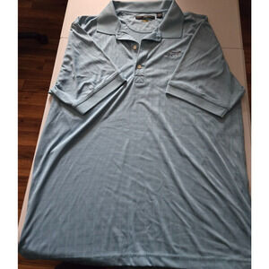 Greg‎ Norman Polo Shirt Mens XL Extra Large Teal Geometric Play Dry Golf Outdoor